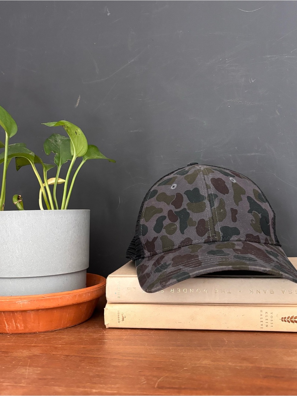 Carhartt Camo Trucker Hat in Gray